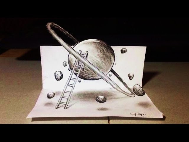 3D Planet on my Paper! Draw ' Illusion