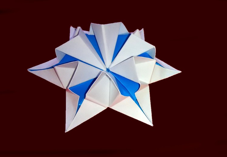 Amazing origami flower-star. 3d paper flower! Great Ideas for Christmas decor