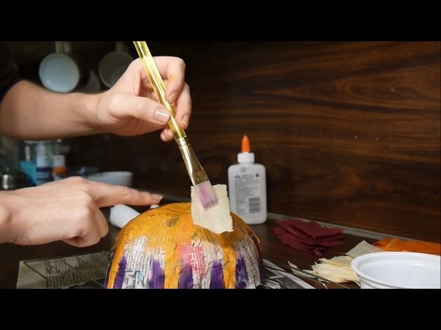 ASMR Papier Mâché treat bowl: soft speaking, tearing paper, brushing