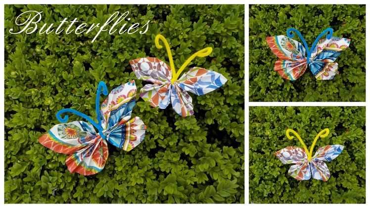 BUTTERFLIES MADE OF COLORFUL PAPER NAPKINS