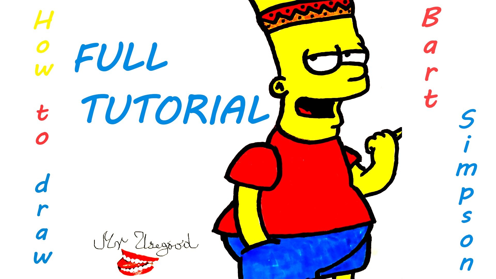 DRAWING TUTORIAL-FULL: How to Draw Bart Simpson Step by Step ...