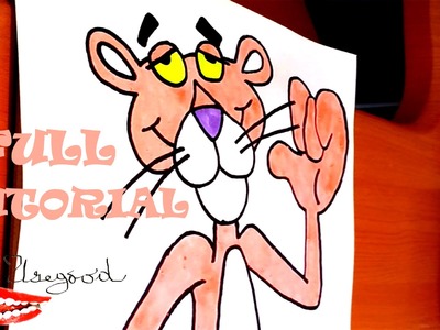 DIY How to draw easy stuff.things but cool on paper: draw the PINK PANTHER Step by Step Easy | FULL