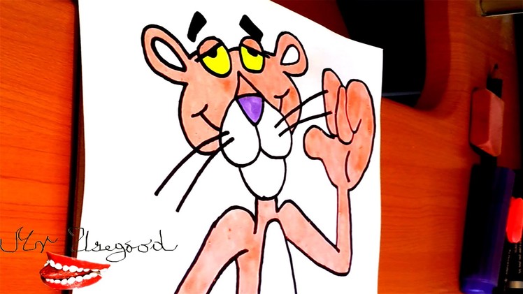 DIY How to draw easy stuff.things but cool on paper: draw PINK PANTHER Easy | SPEED ART