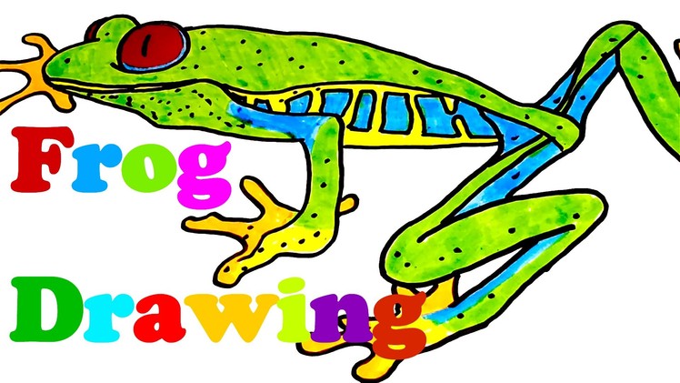 DIY How to draw easy stuff.things but cool on paper: draw a realistic FROG easy, SPEED ART