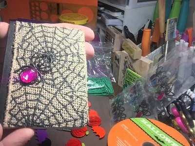 Halloween mini composition books and honeycomb paper clips