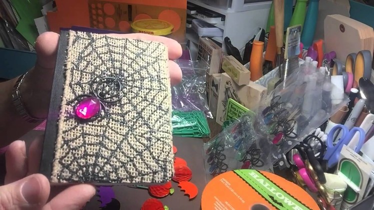 Halloween mini composition books and honeycomb paper clips