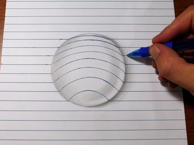 How to Draw 3D Art - Easy Line Paper Trick