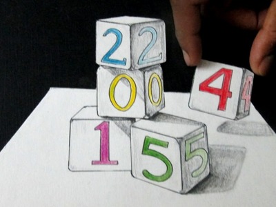 How To Draw 3D Cubes. Anamorphic Illusion. 3D Art On Paper
