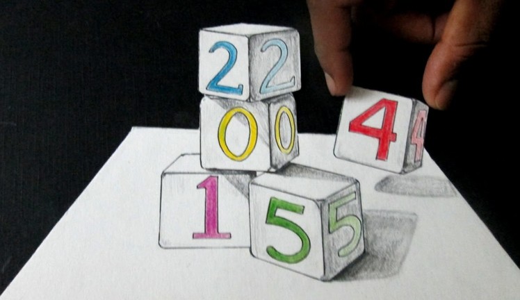 How To Draw 3D Cubes. Anamorphic Illusion. 3D Art On Paper