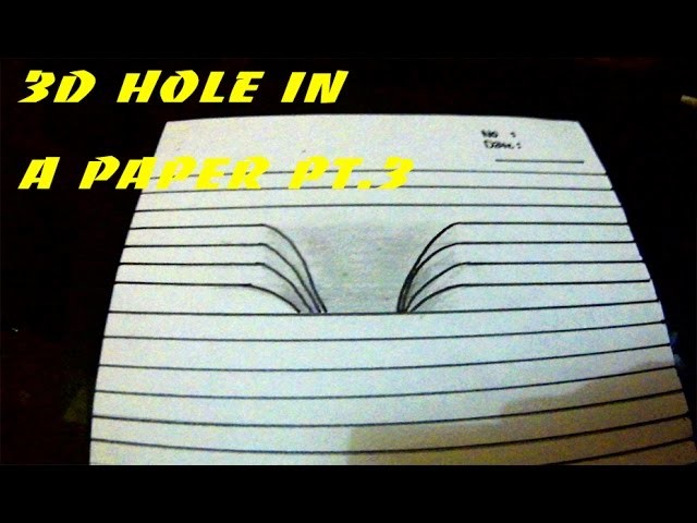 How To Draw A Simple 3D ART #9 " Hole in a paper 3 "