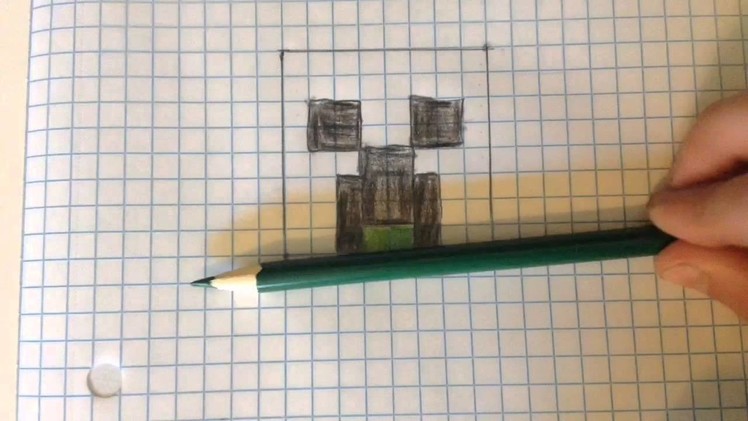 How to make a creeper head with (graph paper)