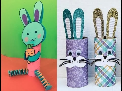 How to make a rabbit by paper core (Toilet Paper Roll) for kids