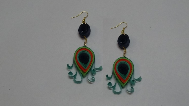 How to make quilling earrings-using paper quilling