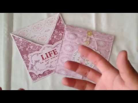 Lavender sachet card with Tilda Autumn Lilac paper