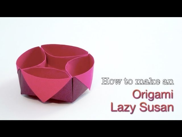 Origami Lazy Susan Container. How to make an easy Origami Box. Paper Box Tutorial.