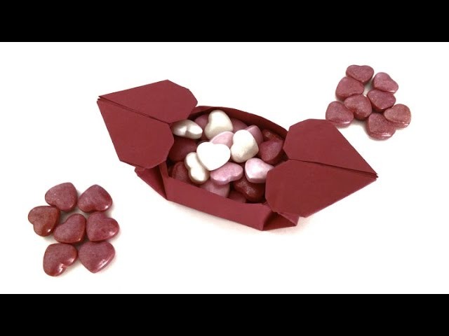 Origami Paper - "Dual Heart Box " - Valentine special.