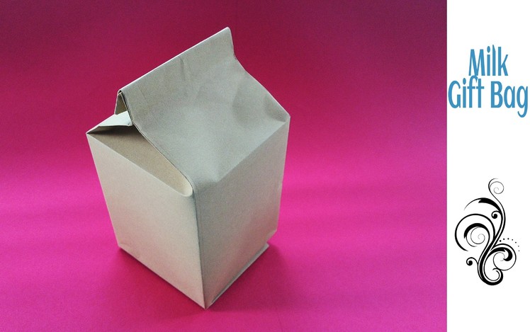 Origami Paper - "Milk Gift Bag.Box" -  A4 sheet.