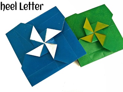 Origami Paper - " Secret Pinwheel letter.Card"  - Very Easy to make !!