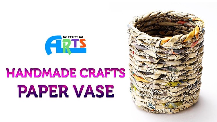 Paper Flower Vase in Handmade Crafts at Amma Arts