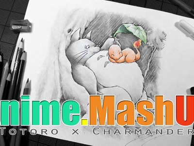 Anime Mashup Illustration: Totoro & Charmander