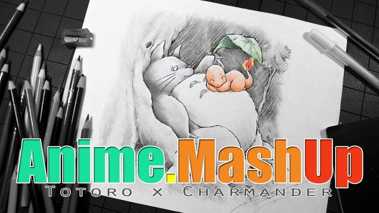 Anime Mashup Illustration: Totoro & Charmander