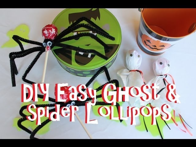 DIY Easy Ghost & Spider Lollipops For Halloween