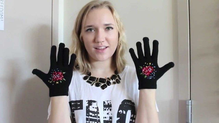 DIY Embroidered Tapestry Gloves inspired by Dolce & Gabbana FW12