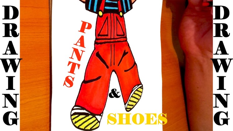 DIY How to draw easy stuff but cool on paper: draw PANTS and SHOES On a Person EASY, SPEED ART