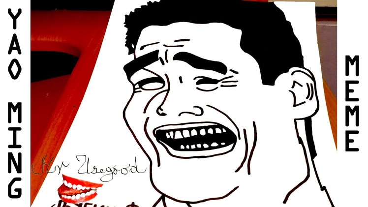 DIY How to draw Meme Faces - Memes: draw YAO MING Meme Face | SPEED ART