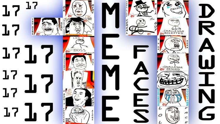 DIY How to draw MEME Faces STEP BY STEP Easy - 17 MEMES | draw easy stuff but cool on paper | 1.2
