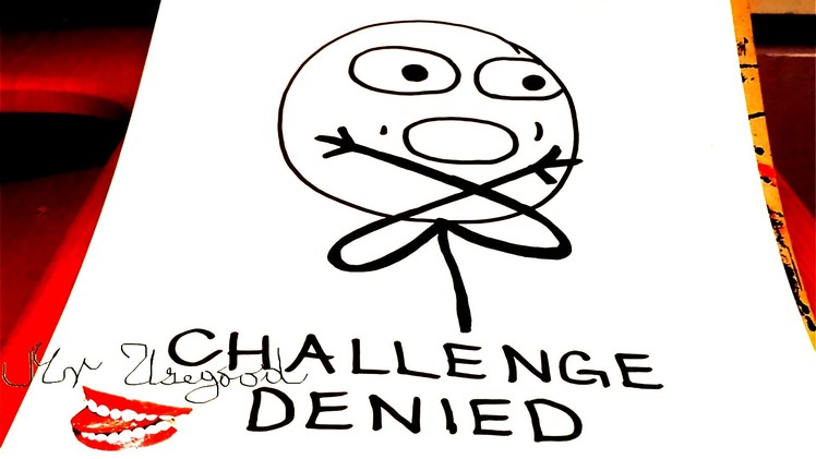 DIY How to draw Meme Faces Step by Step - Memes: draw CHALLENGE DENIED Guy - a STICKMAN