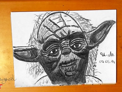 DIY How to draw YODA easy from STAR WARS - draw easy stuff but cool 3D on paper, SPEEDY