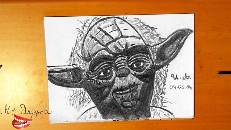 DIY How to draw YODA easy from STAR WARS - draw easy stuff but cool 3D on paper, SPEEDY