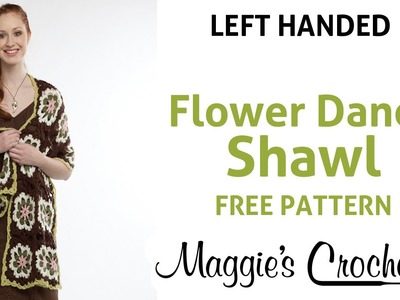 Flower Dance Shawl Free Crochet Pattern - Left Handed