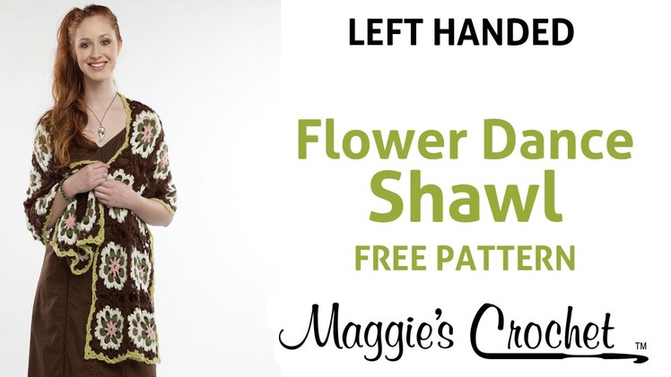 Flower Dance Shawl Free Crochet Pattern - Left Handed