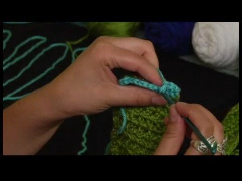 How to Crochet a Scarf : Finishing Row 2 of Single Crochet Trim for Scarf