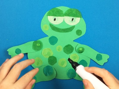 How to make a paper frog - simple crafts for pre-kindergarten, kindergarten and 1st grade kids