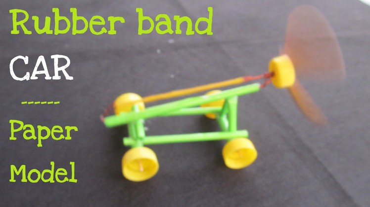 How to make a Paper Rubber Band Powered Car | Air Car