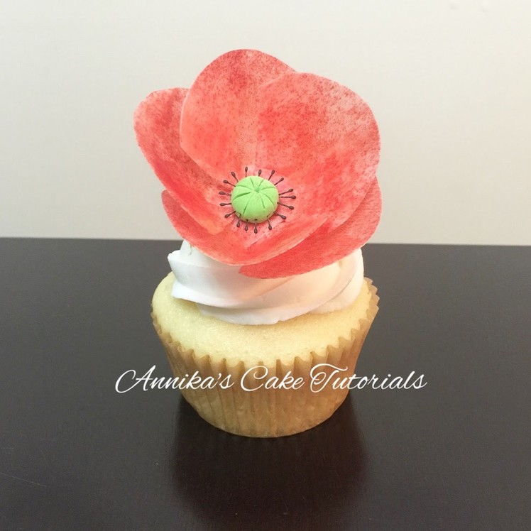 How to make a wafer paper poppy flower (Remembrance Day )