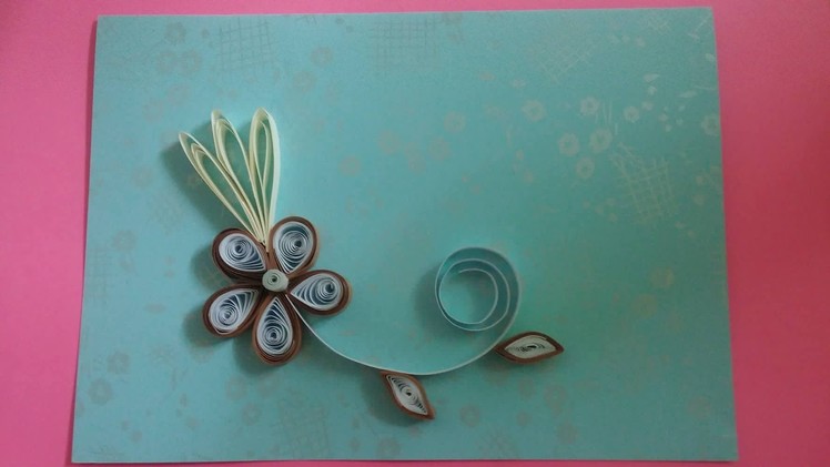 How to make Beautiful Quilling Gift Card With Simple Flower - Paper Arts.