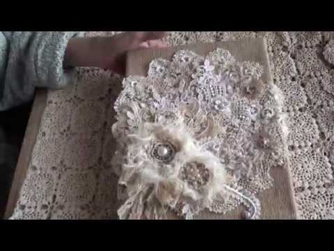 Lace, Flowers and Burlap canvas