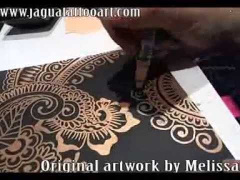 Mehndi Design (Gold ink on Black paper)