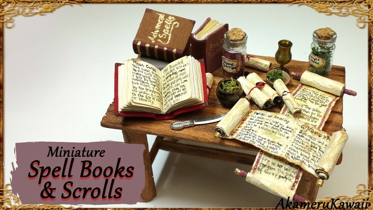 Miniature Scrolls & Spell Books - Halloween paper.fabric Tutorial