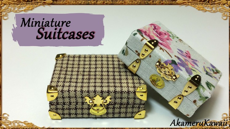 Miniature vintage inspired Suitcases - Polymer clay.Fabric Tutorial