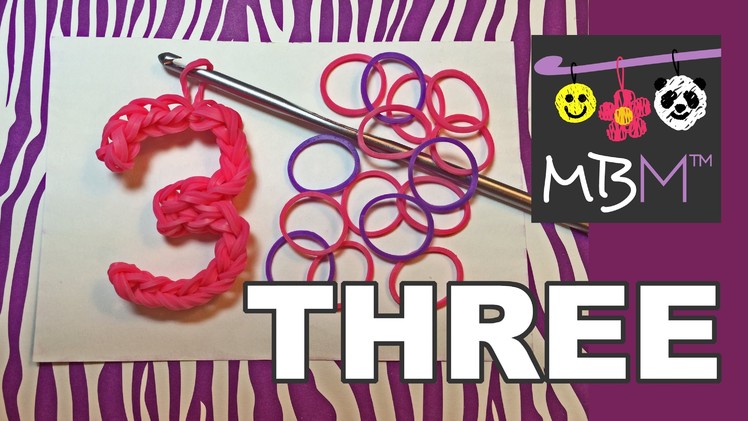 Number Three #3 Charm Without the Rainbow Loom Tutorial
