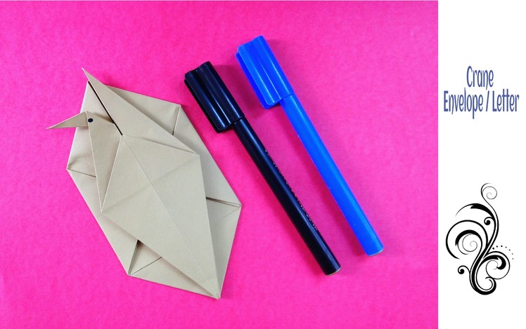 Origami Paper "Crane Letter. Envelope " with secret message - A4 sheet !