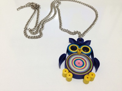 Paper Quilling Necklace - Quilled Owl Necklace - For Beginners