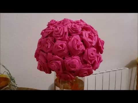 Trandafiri de hartie creponata !!! How to make roses with crepe paper