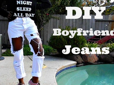 DIY Distressed Boyfriend Jeans | Nasty Gal Inspired | Tashalala