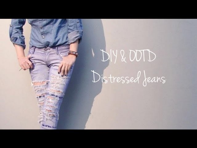 DIY & OOTD Distressed Jeans